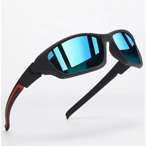 Sport Polarized Sunglasses Blue Mirror Lens Cycling Running Glasses Mens Outdoor